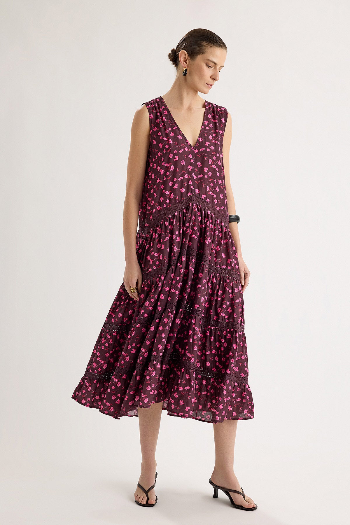 Wallis Dress in Berry Floral Print