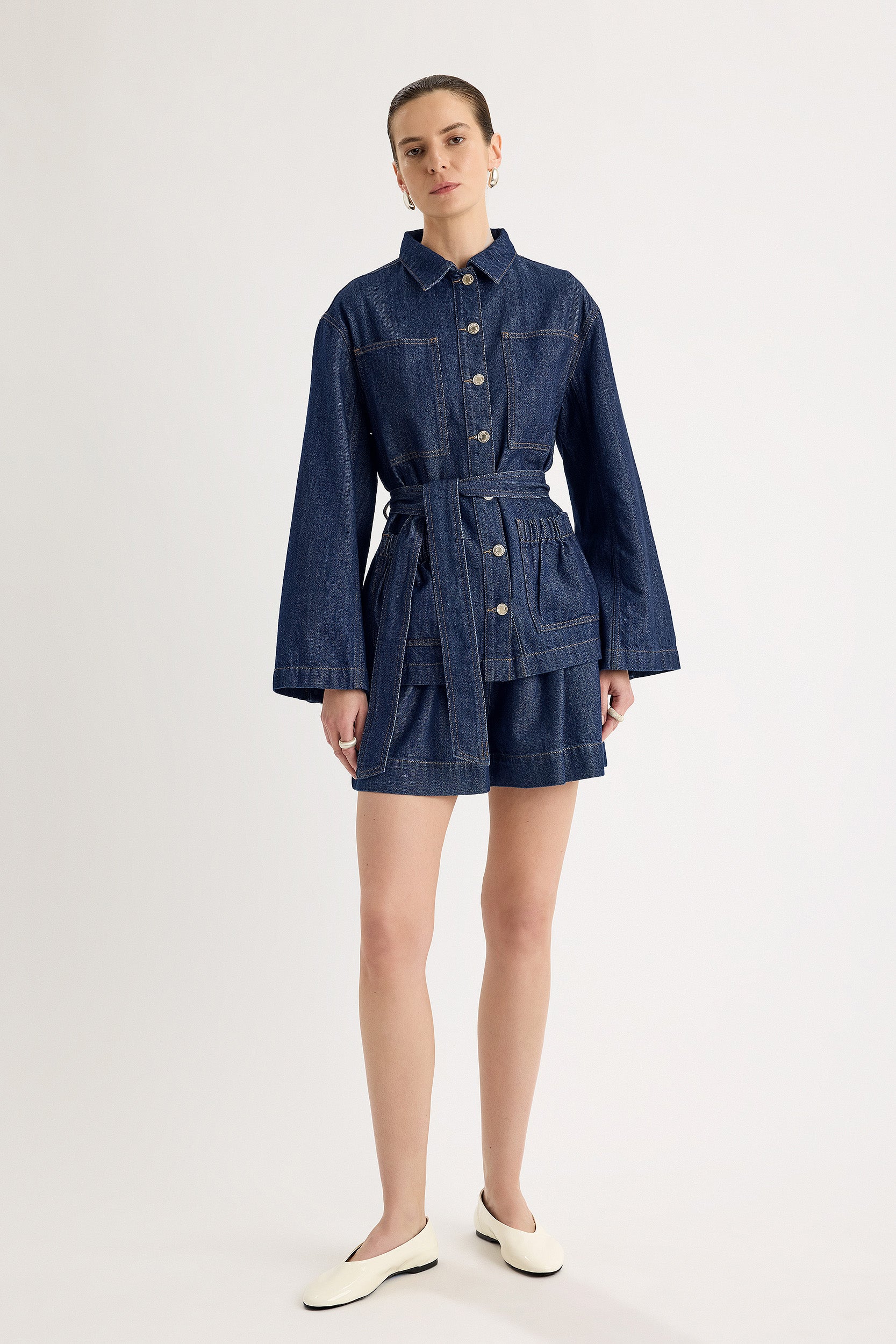 Elora Jacket in Dark Blue Wash