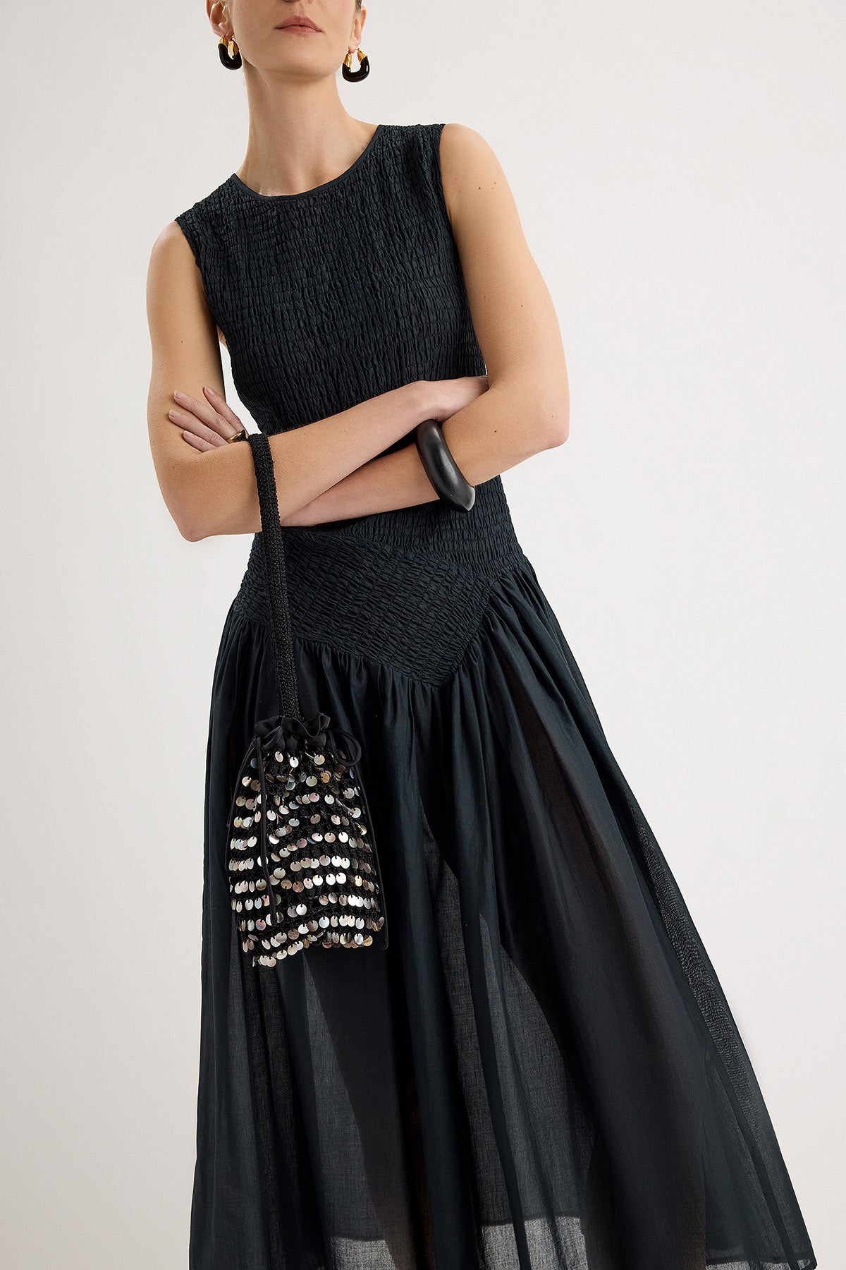 Lyra Shell Bag in Black