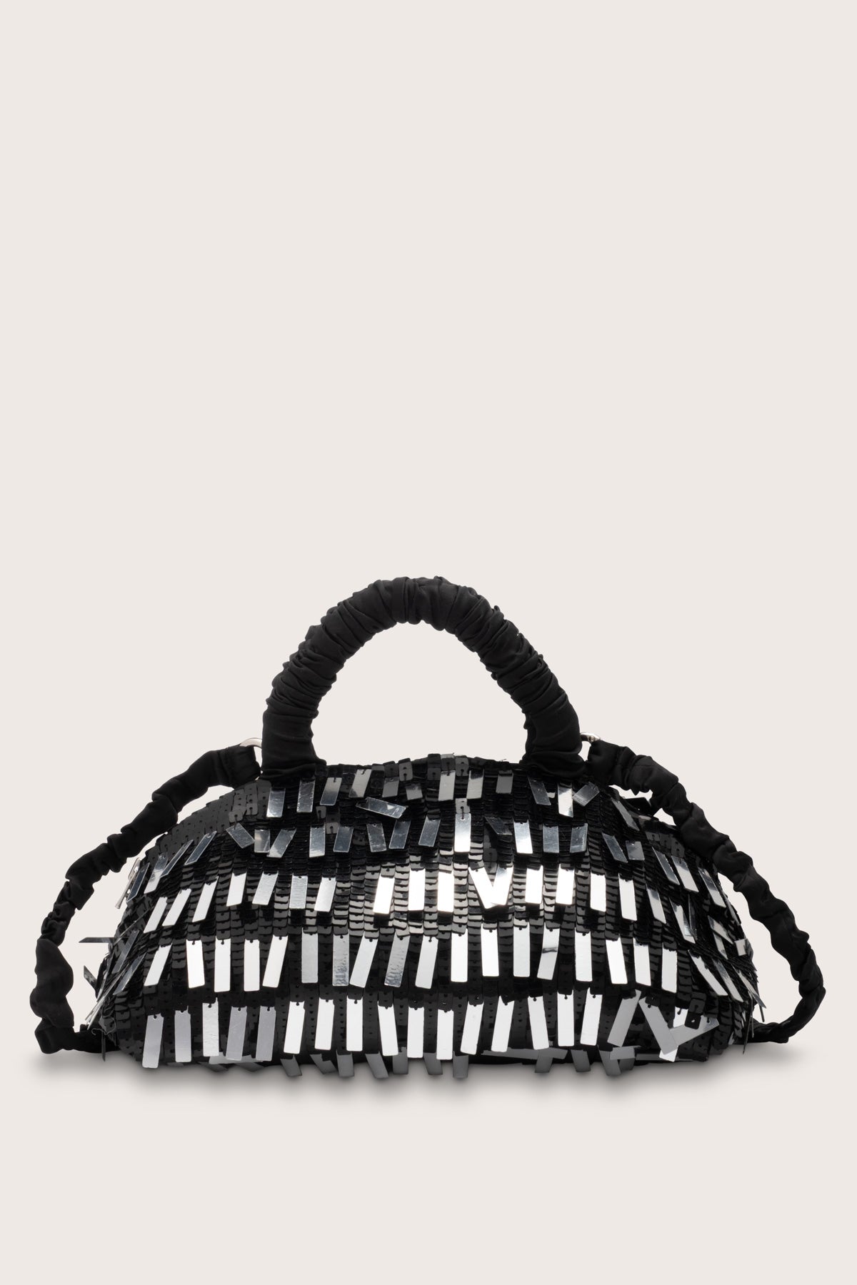 Lune Mini Sequin Bag in Black/Silver
