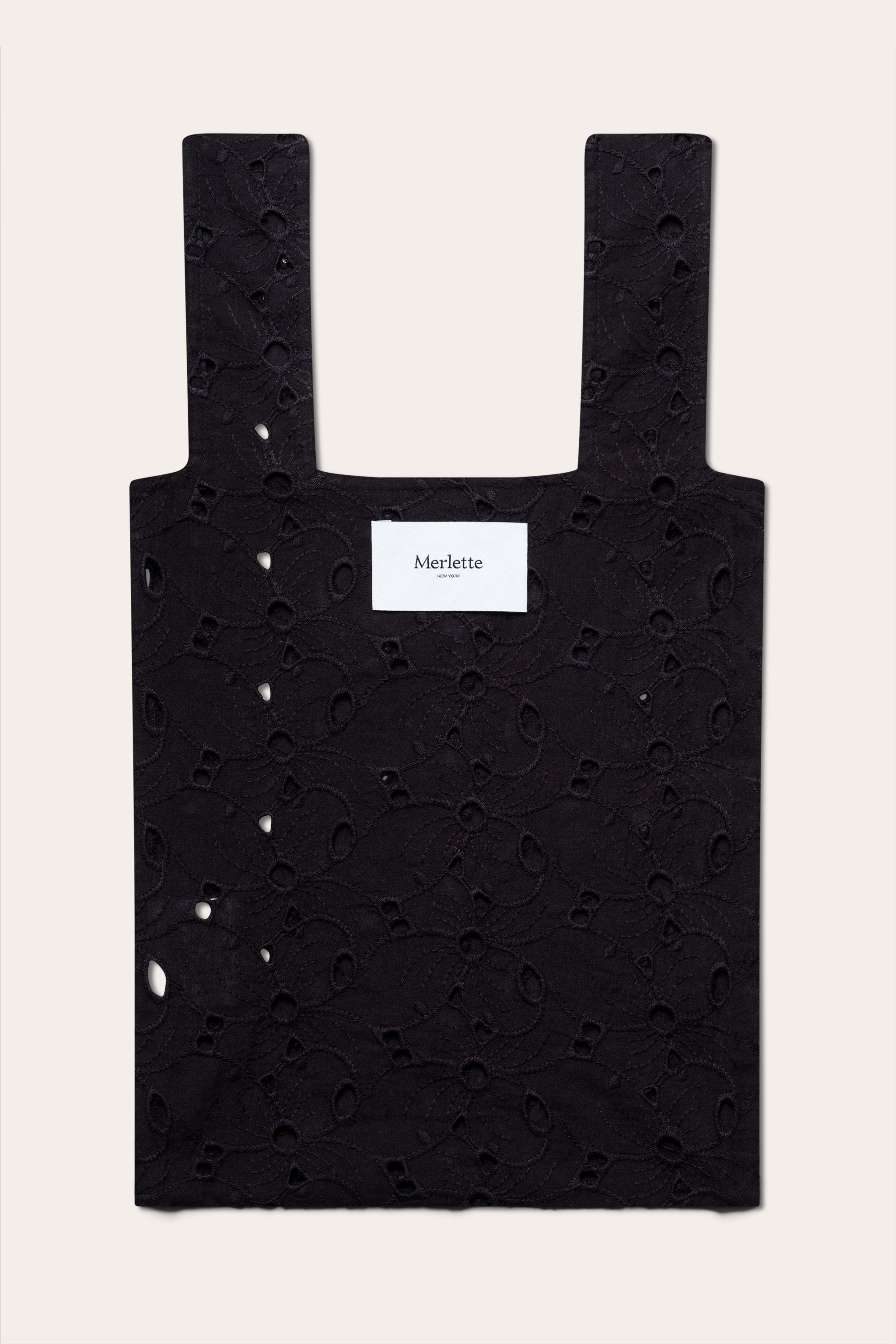 Eyelet Tote Bag in Black