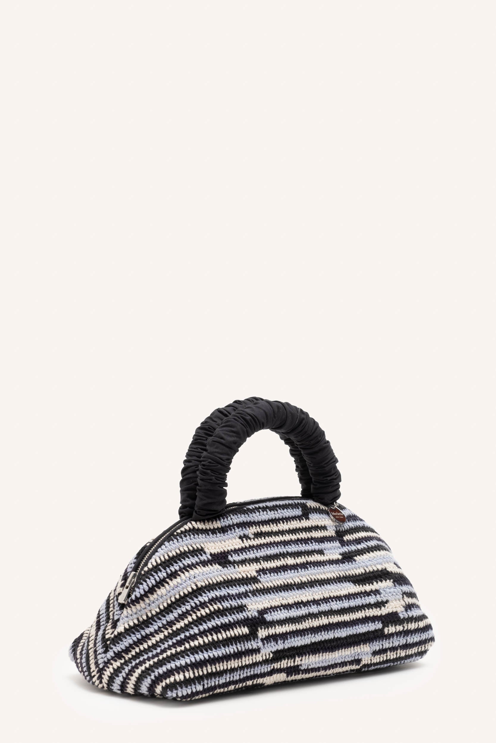 Lune Mini Macrame Bag in Black Multi