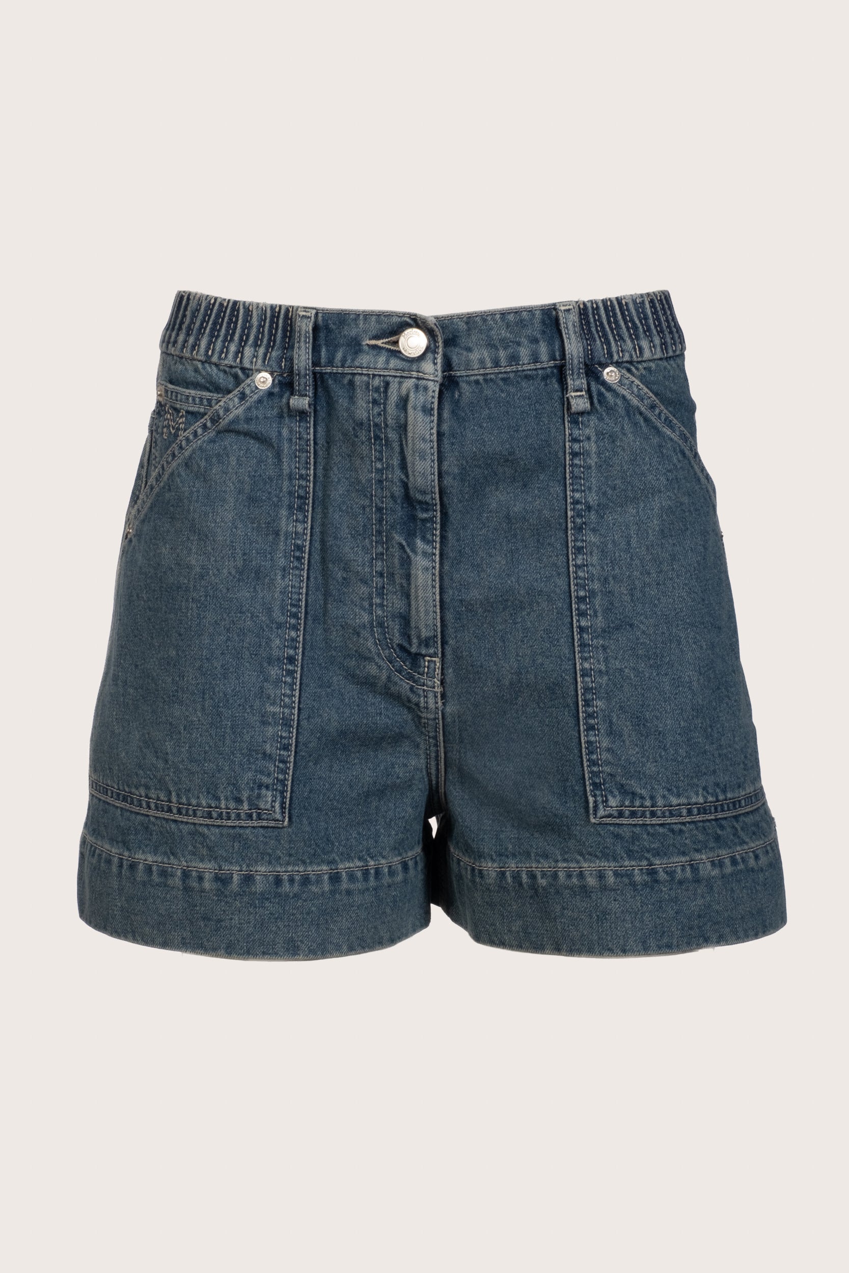 Pollock Denim Short in Mid-Blue Wash