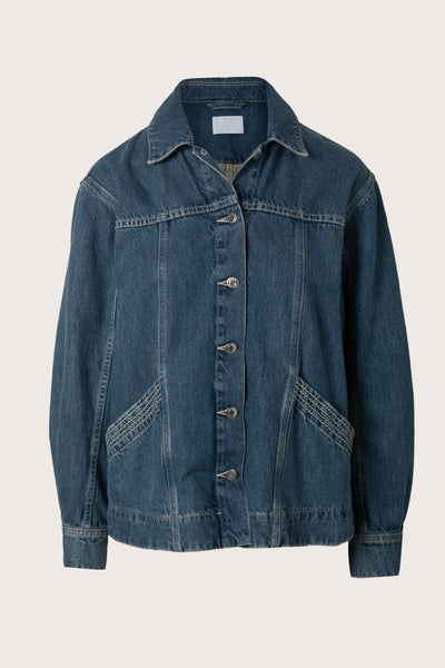 Reve Jacket in Mid-Blue Wash