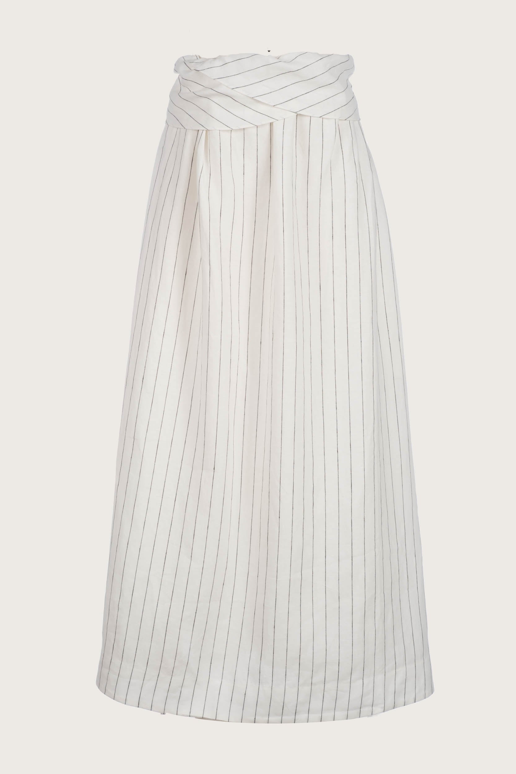 Mogra Dress in Ivory Black Stripe