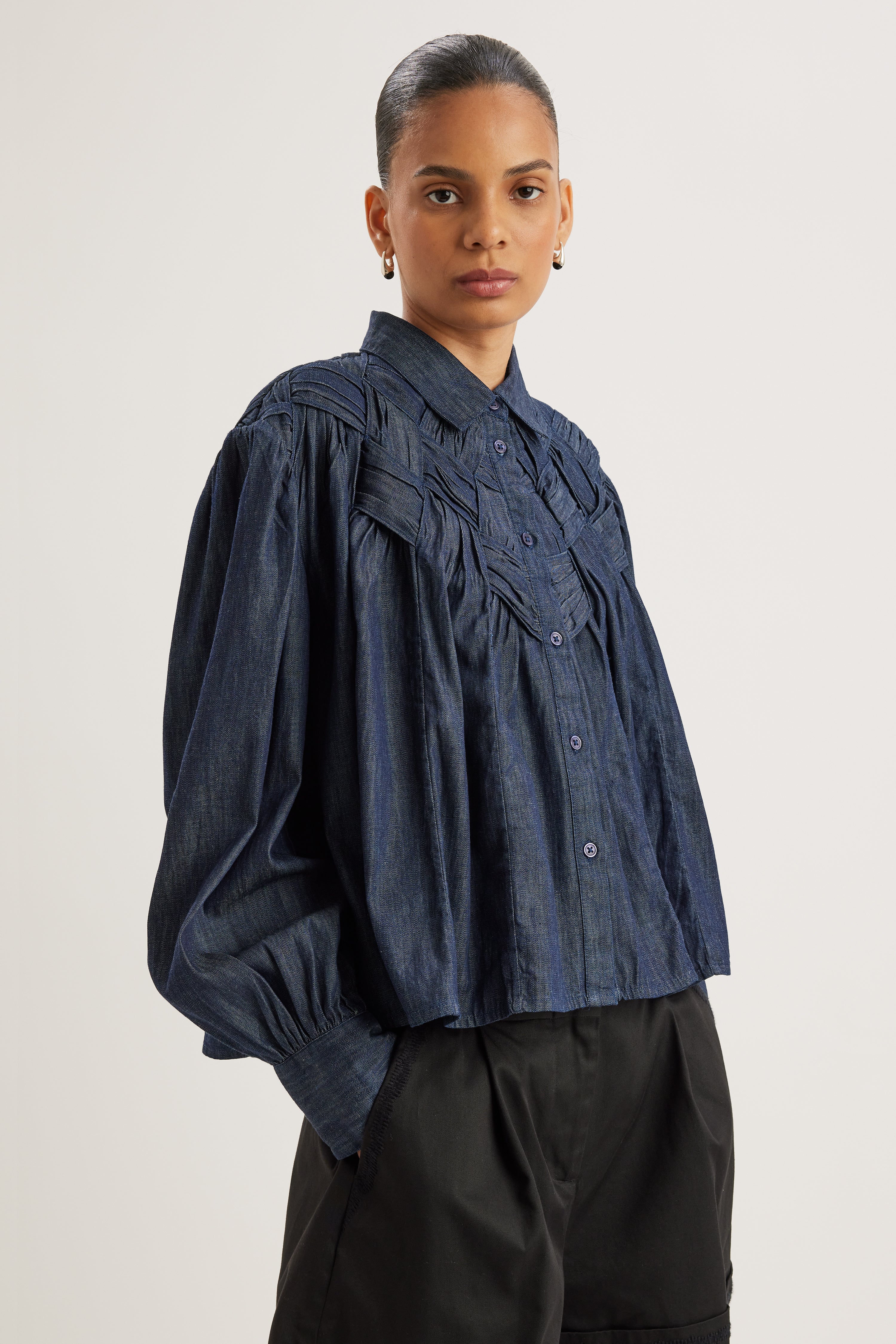 Georgica Top in Dark Denim