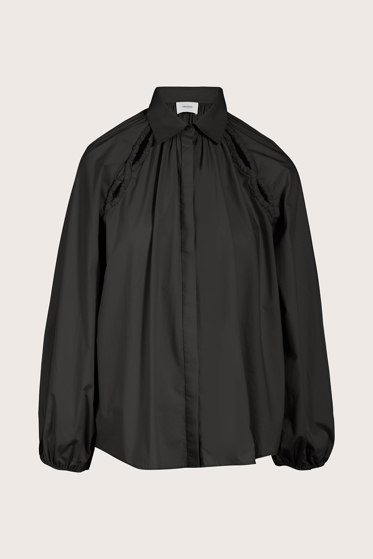 Tiana Poplin Top in Black