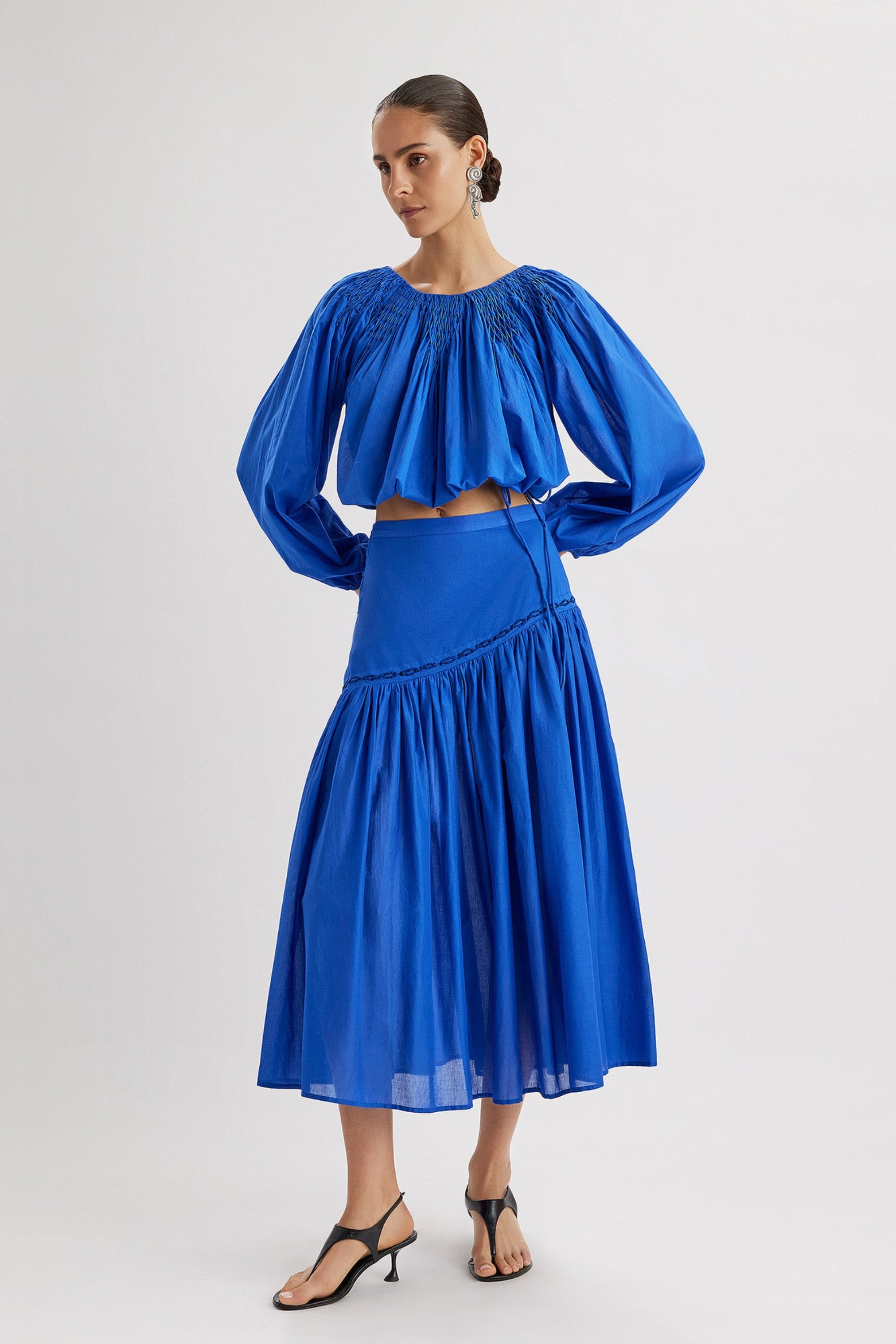 Lotus Long Sleeve Top in Ultramarine | Merlette