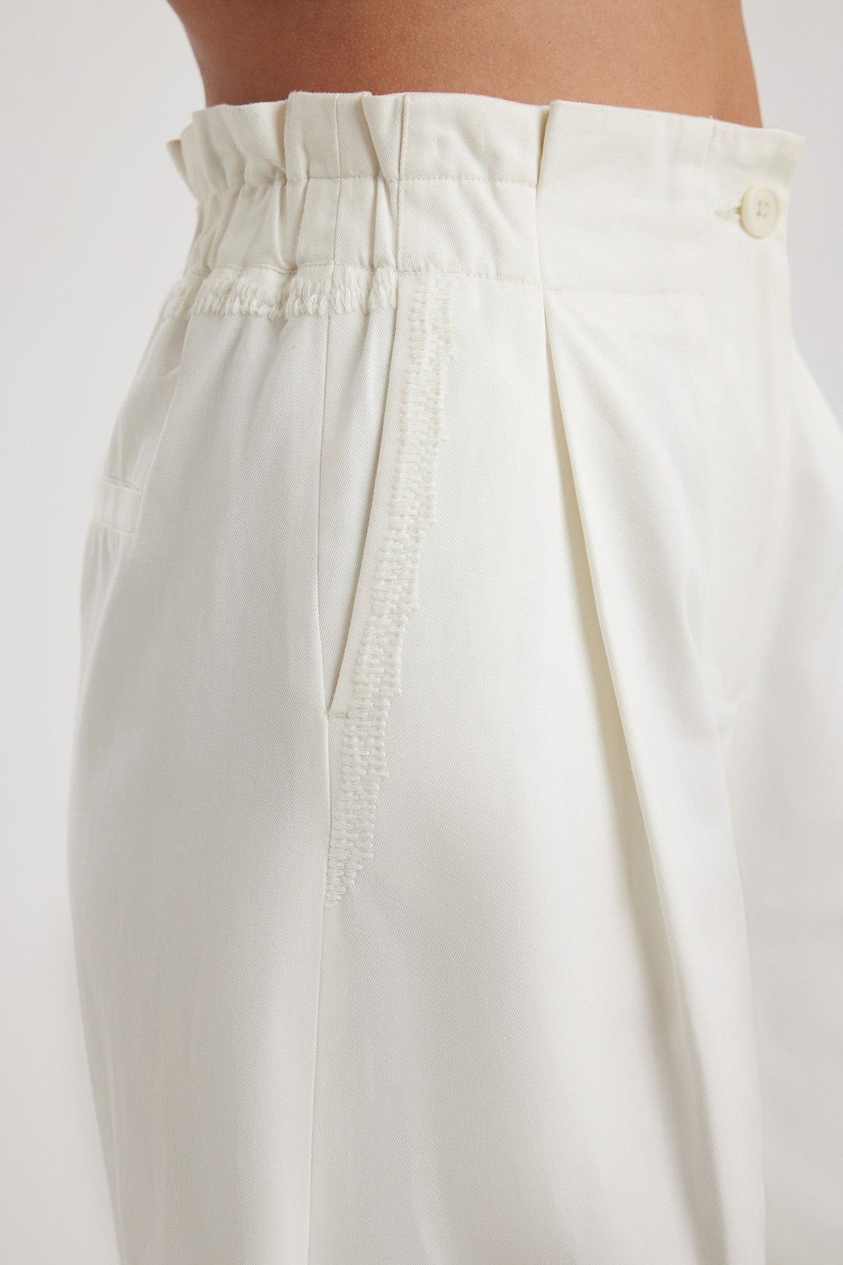 Sargent Embroidered Pant in Ivory