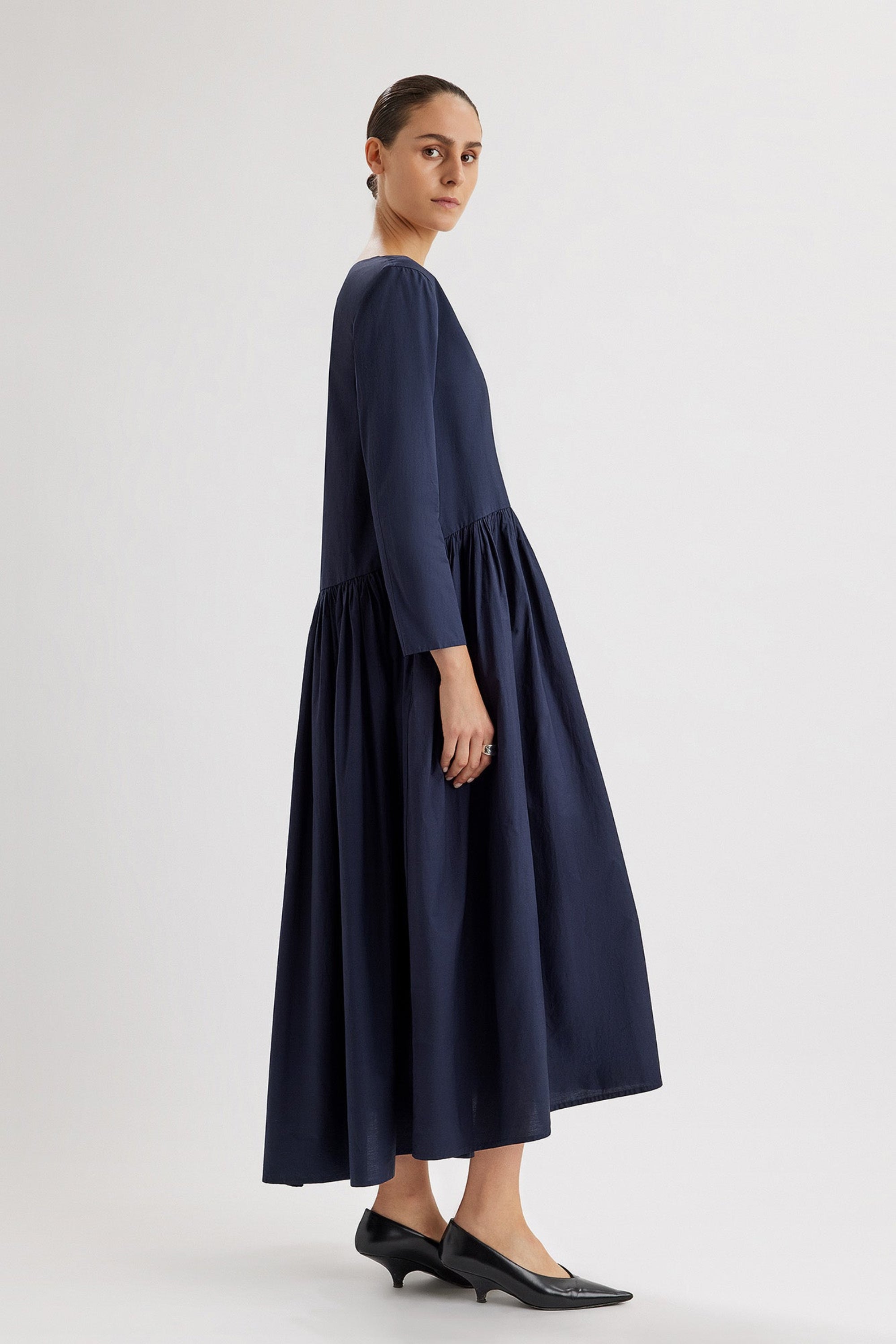 Chaouen Dress in Navy | Merlette