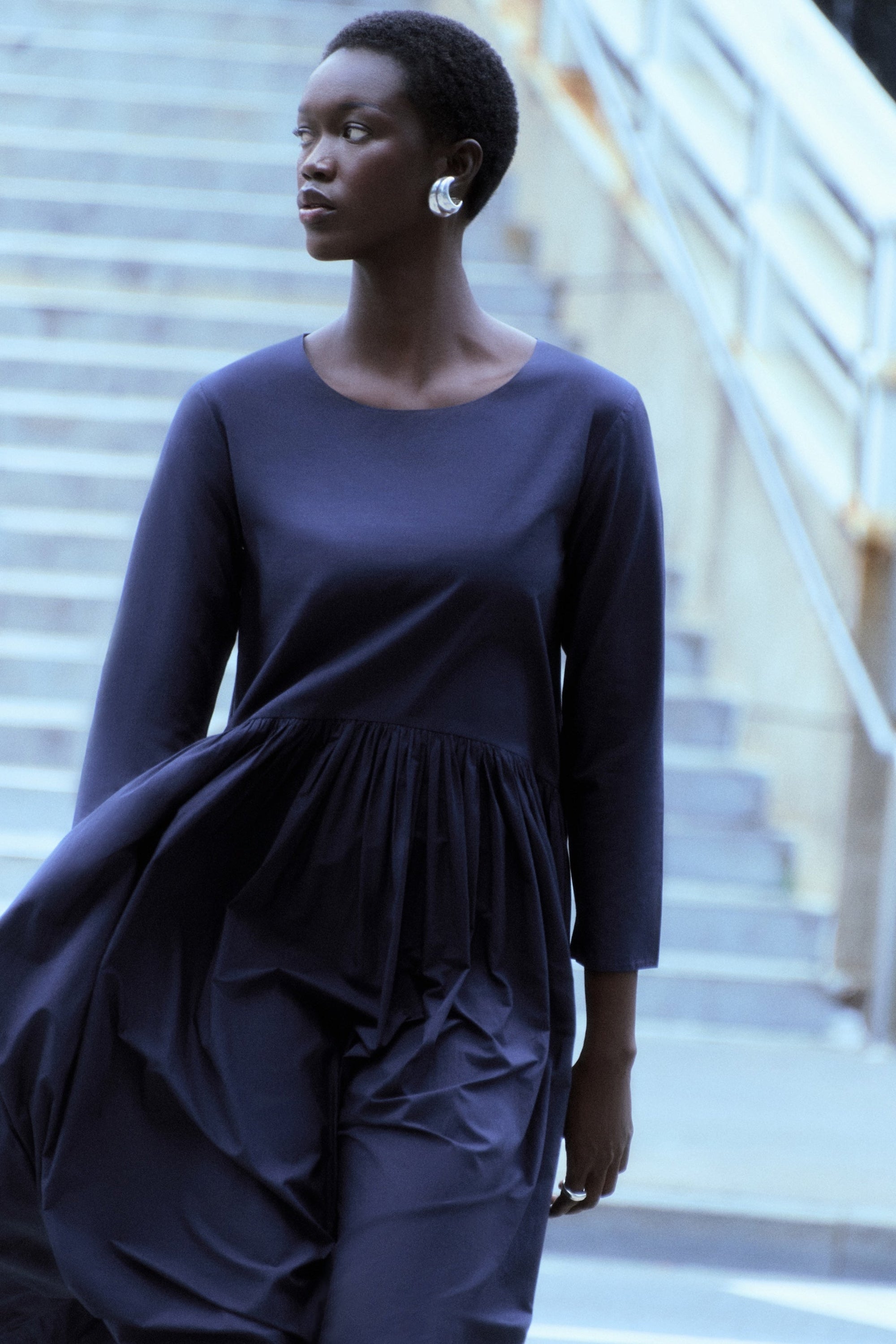 Chaouen Dress in Navy | Merlette