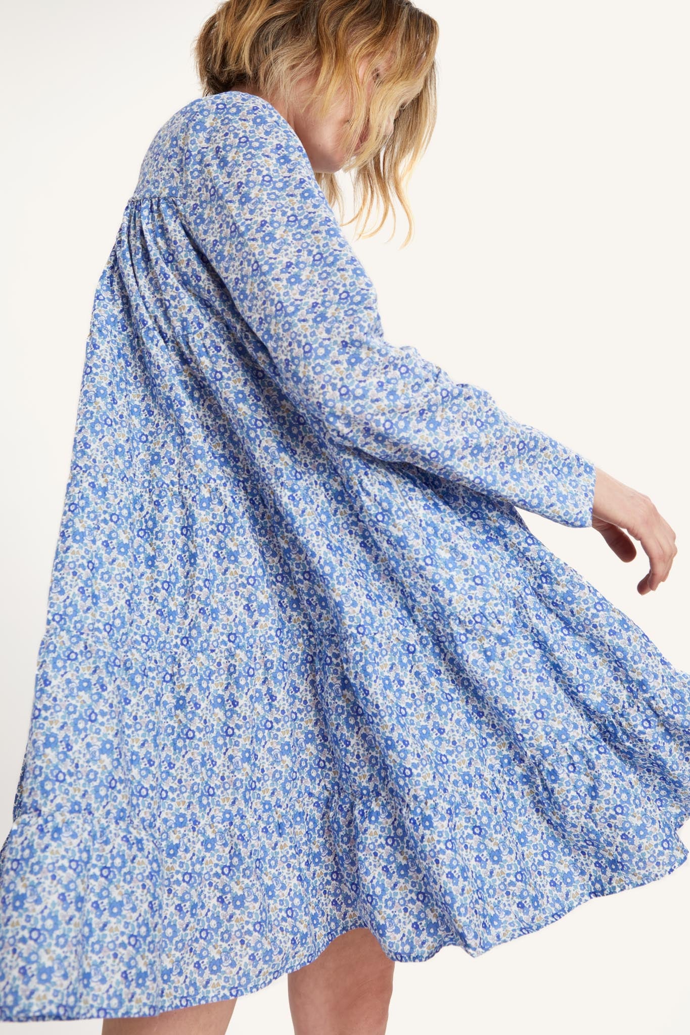 Soliman Dress in Liberty Blue Print – Merlette