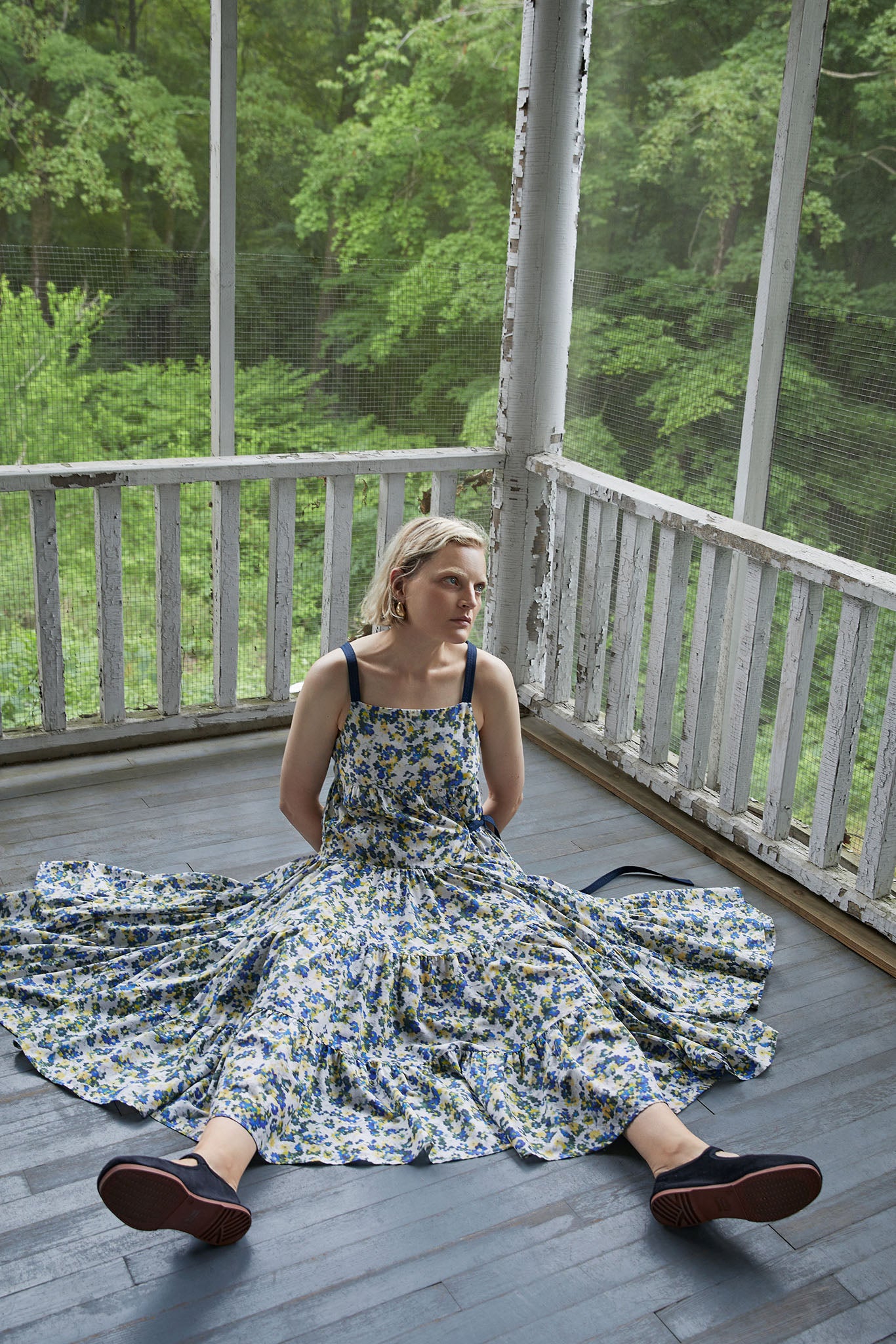 Birggi Dress in Blue Floral Print