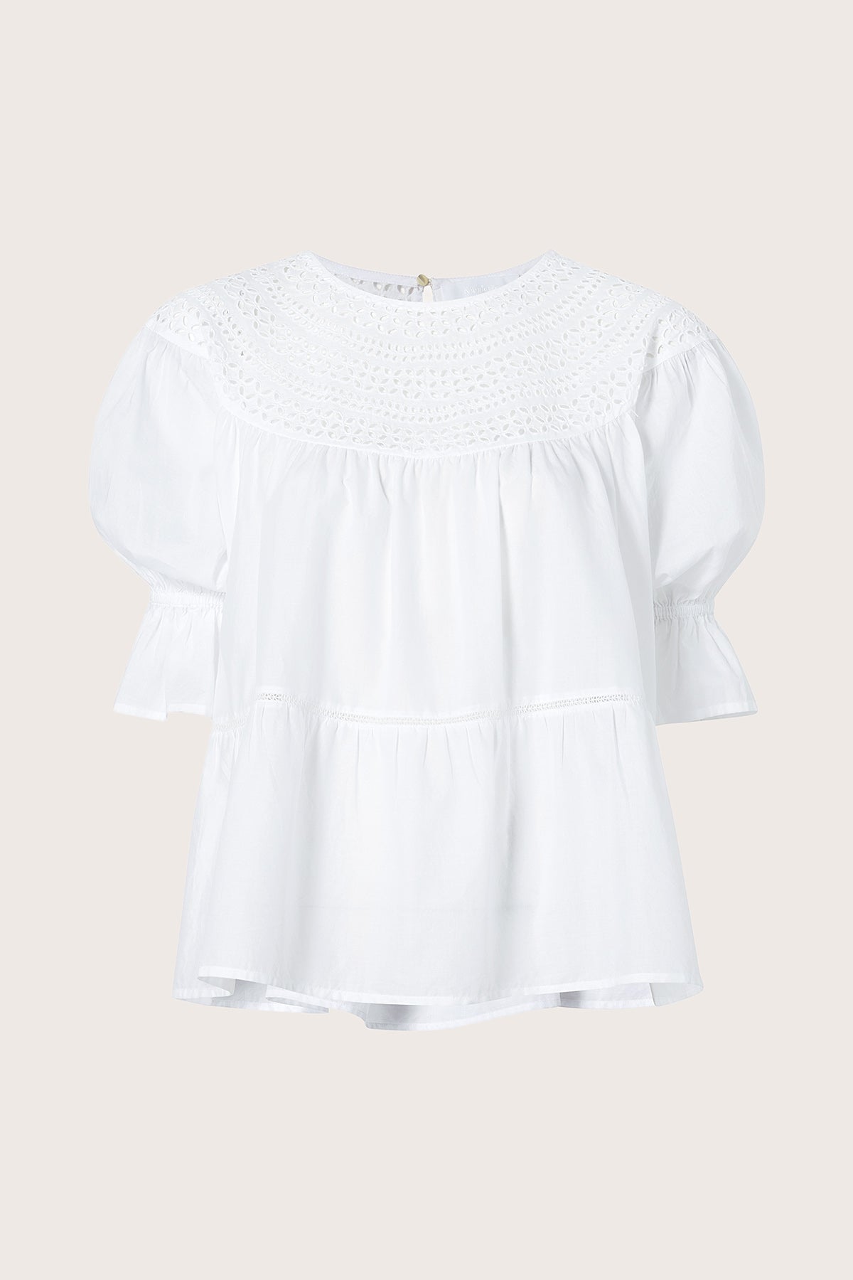 Sol Eyelet Top in White