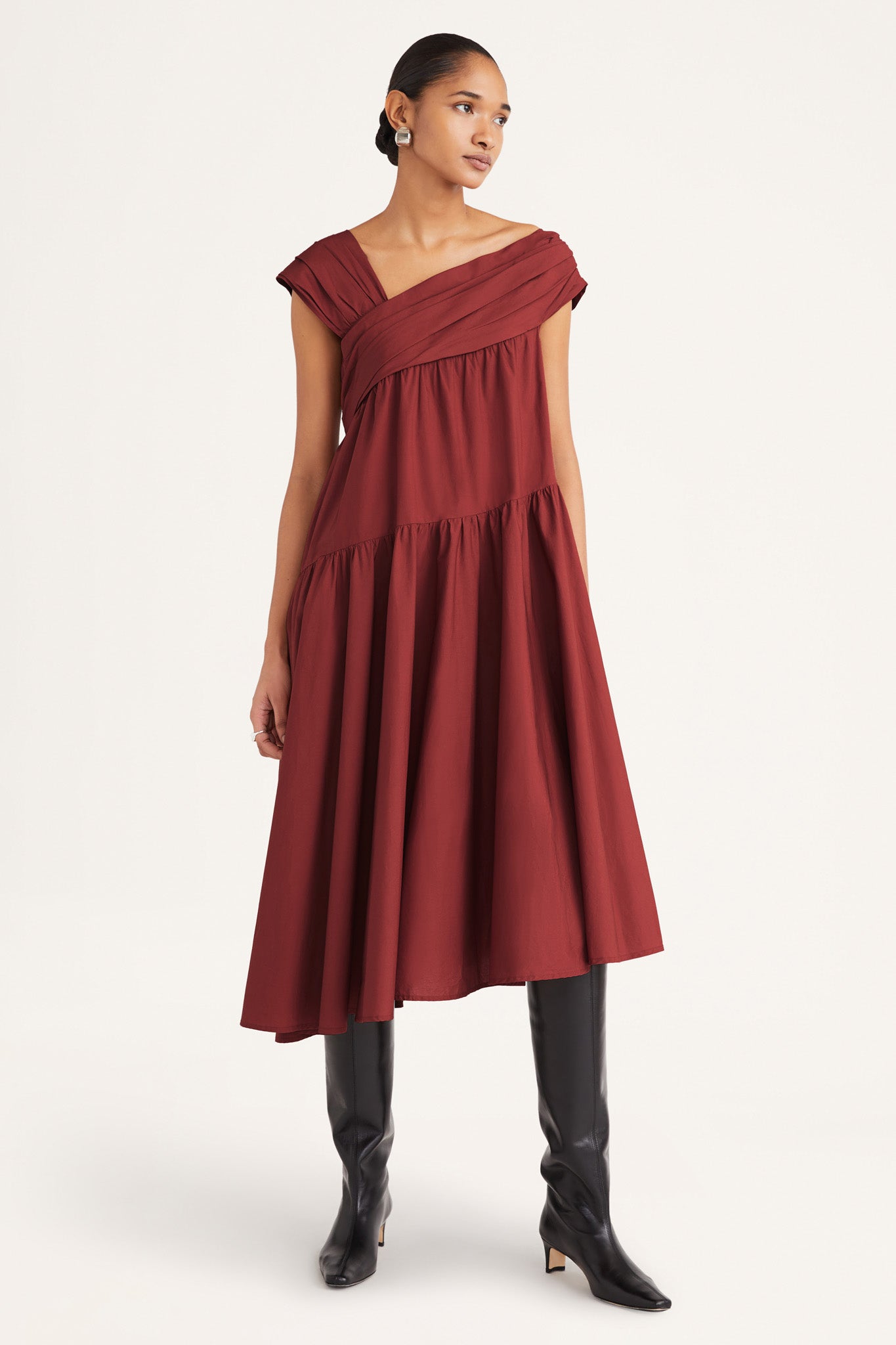 Crane Dress in Terracotta