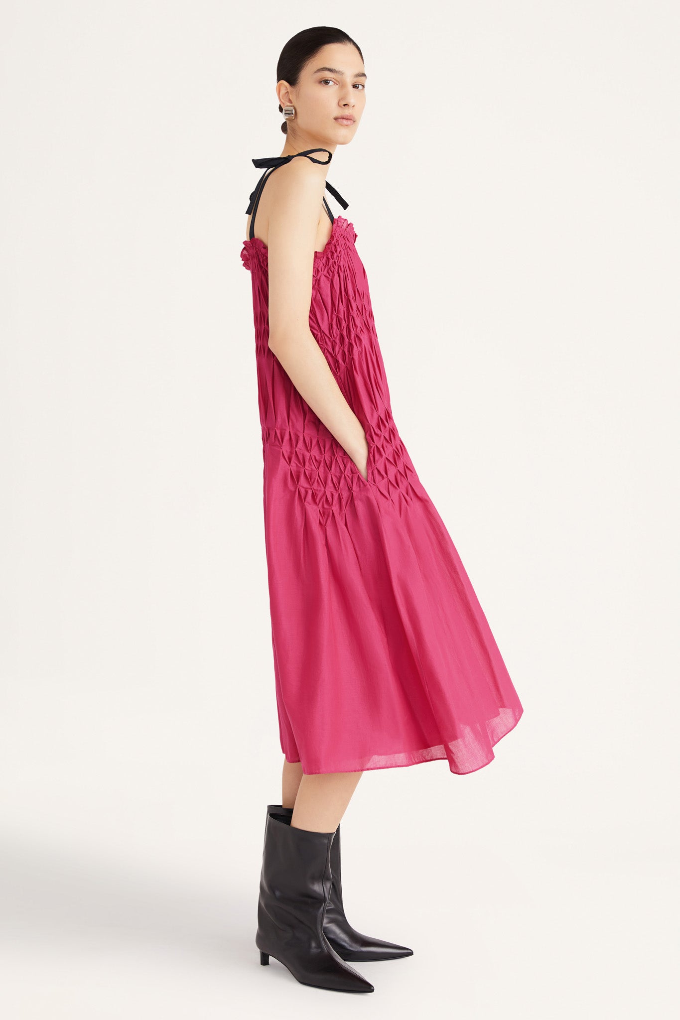 Mabel Dress in Deep Pink