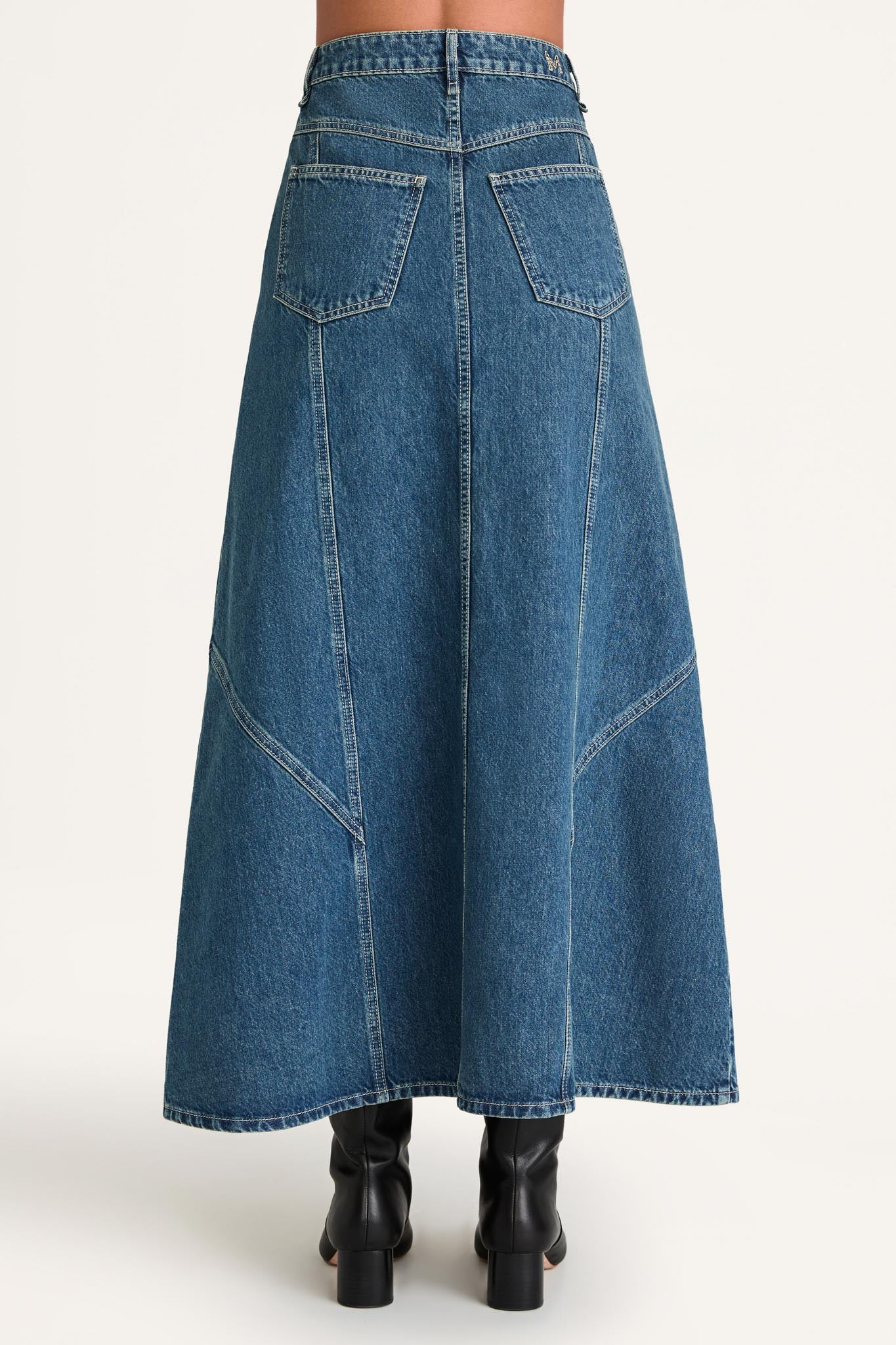 Melody Skirt in Mid-Blue Wash
