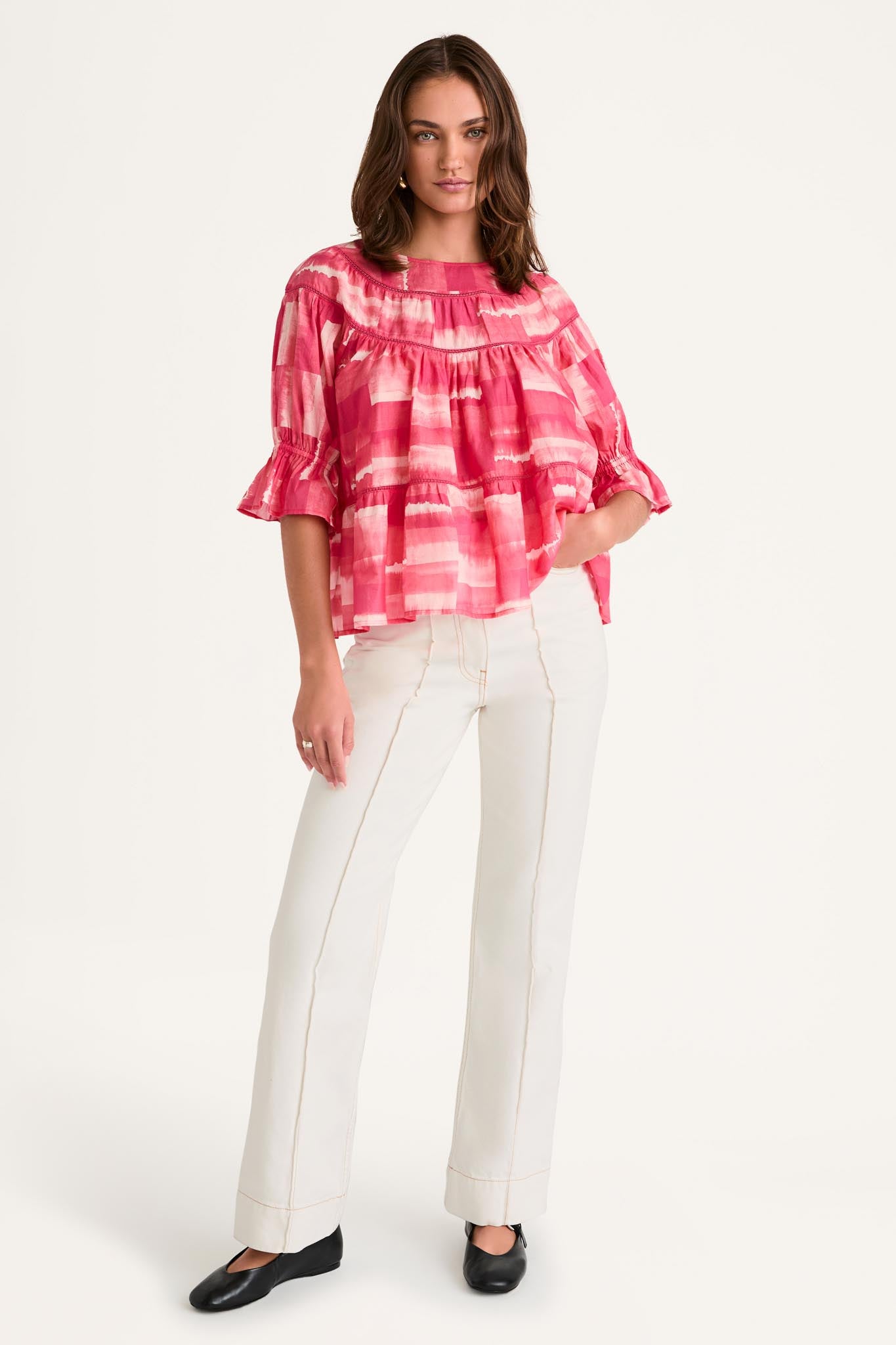pink patchwork top