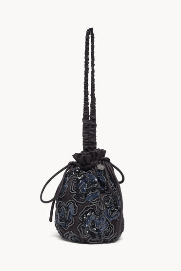 Deco Floral Pouch in Black Navy