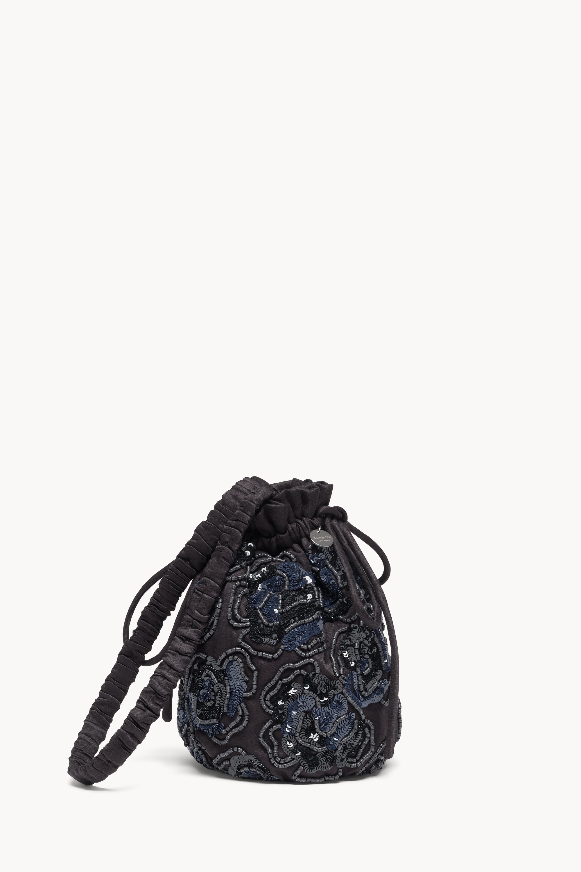 Deco Floral Pouch in Black Navy