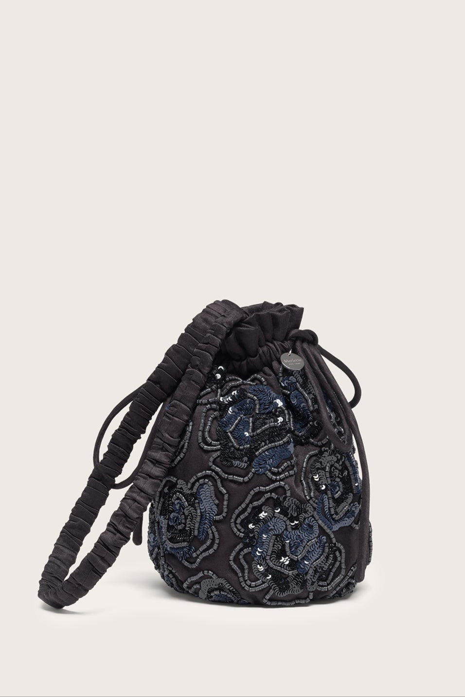 Deco Floral Pouch in Black Navy