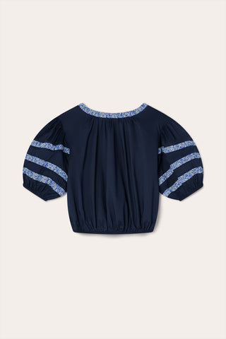Shop Merlette Magere Top In Navy/liberty Blue Print In Navy And Liberty Blue Print