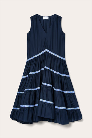 Shop Merlette Wallis Dress In Navy/liberty Blue Print In Navy And Liberty Blue Print