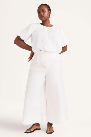Merlette Azalea Pin-tucked Cotton Blouse In White