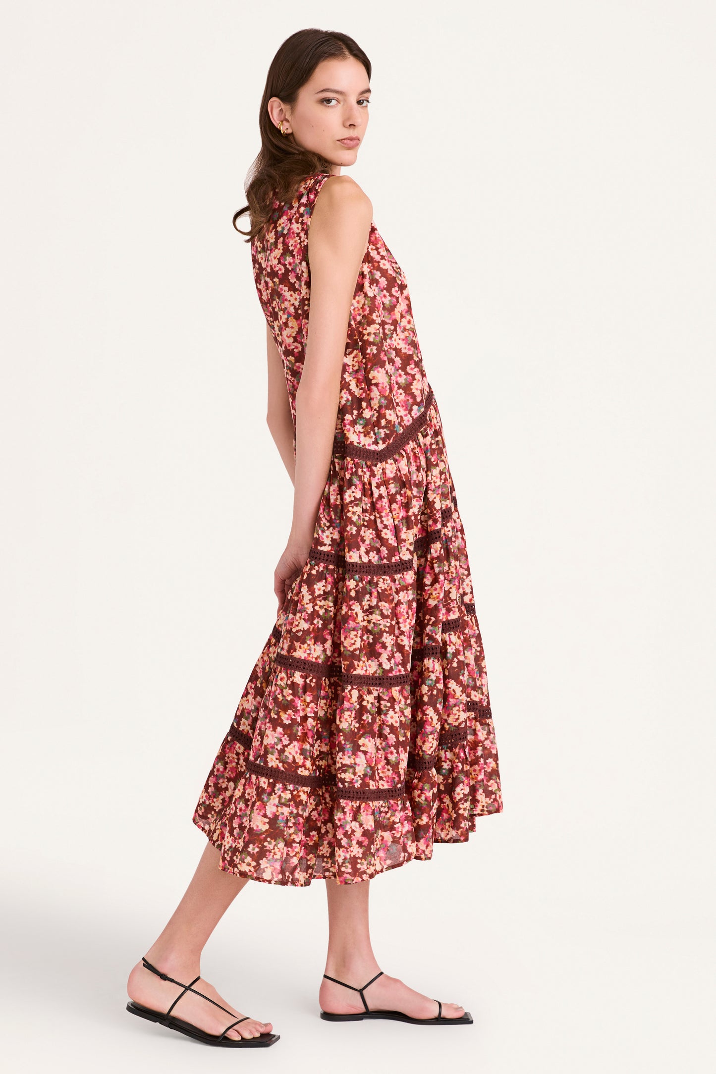 Wallis Dress in Terracotta Floral Print