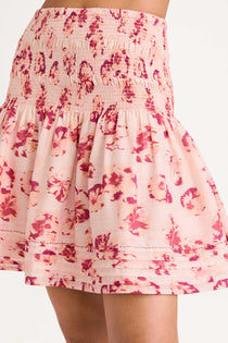 Duras Skirt in Orchid Ikat Floral Print
