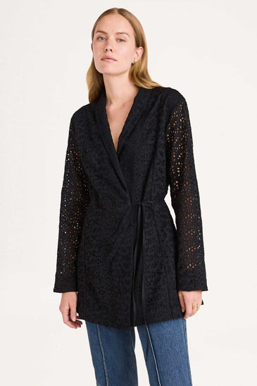 Vanda Jacket in Black Eyelet