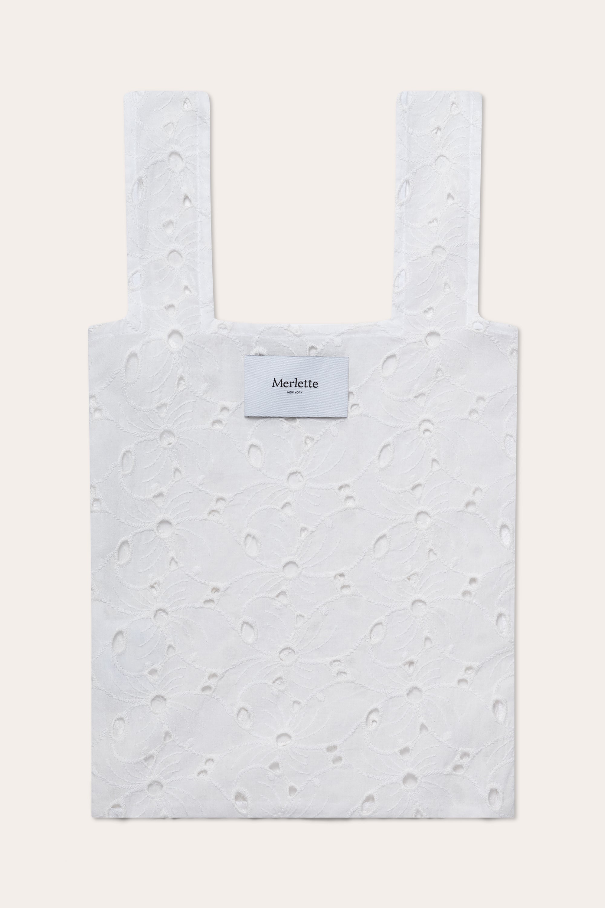 Eyelet Tote Bag in White