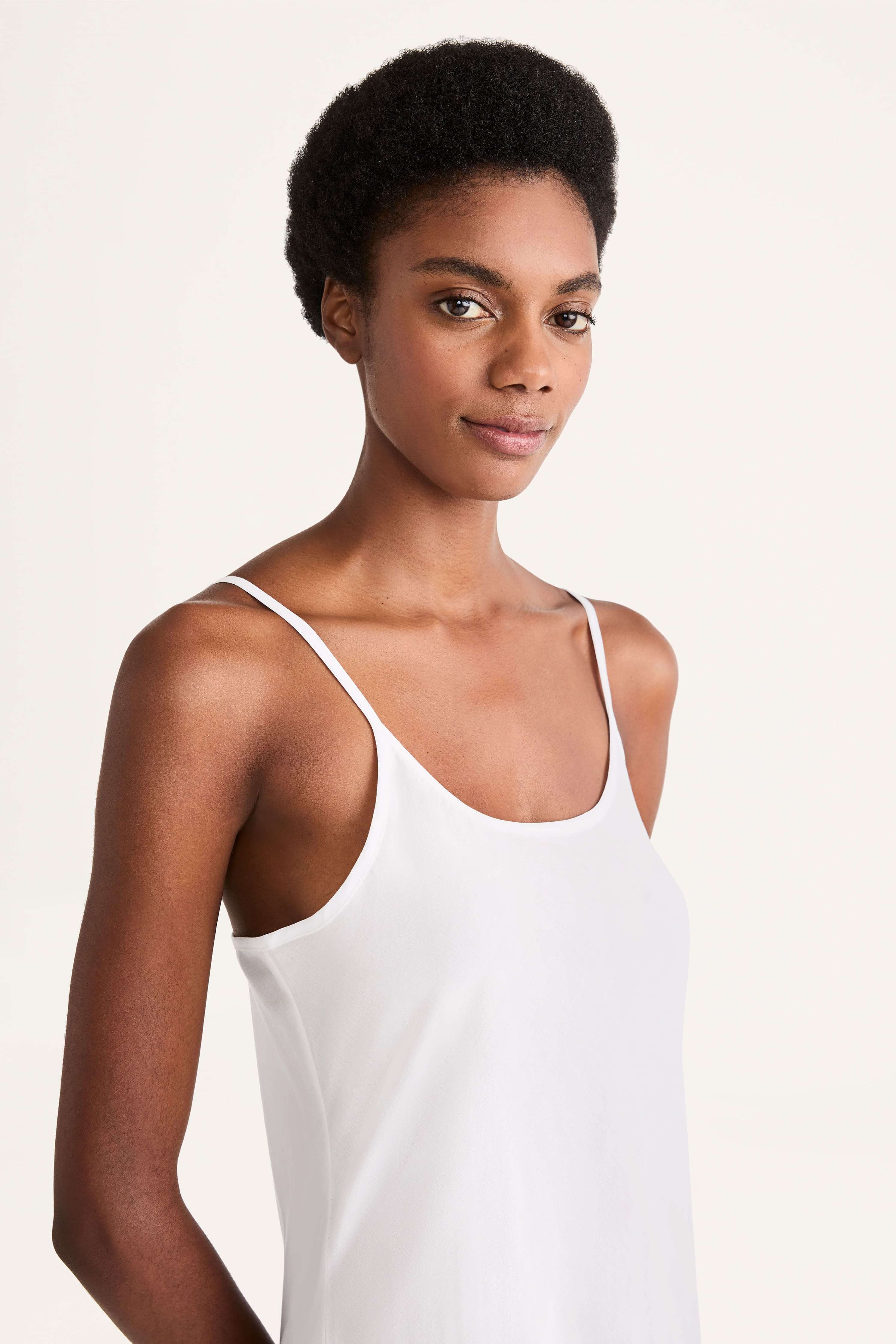 Midi Slip Dress in White